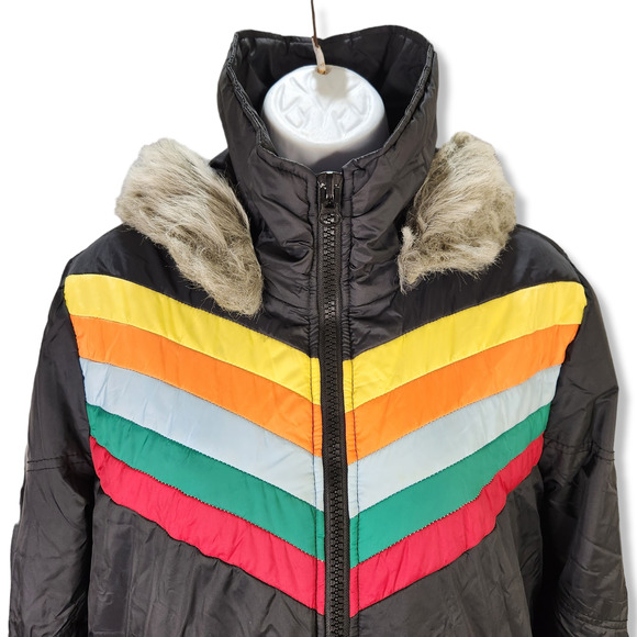 Jack by BB Dakota Multicolor Chevron Puffer Jacket - Picture 3 of 16
